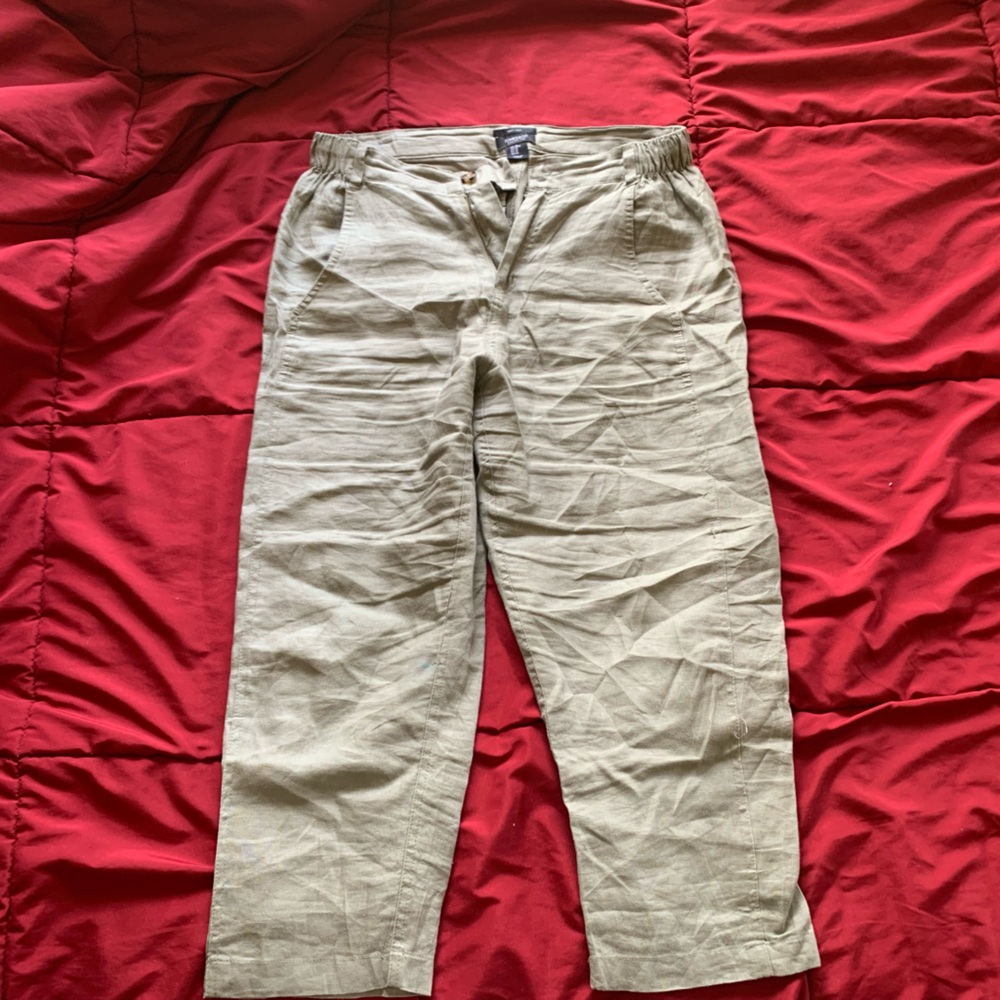 Jones New York Green Linen Pants